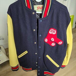 PLEASE READ DESCRIPTION - Mens M Schott NYC Varsity Jacket with Red Sox patches